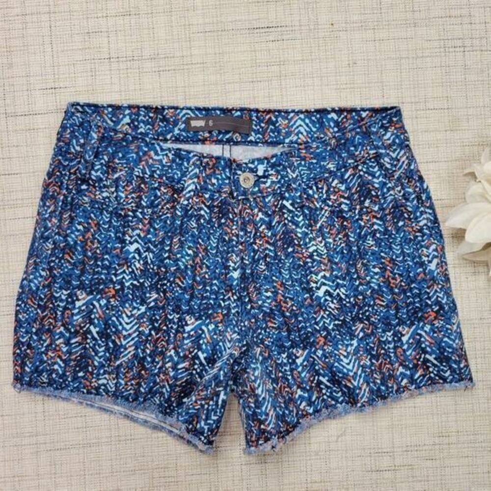 5/$25 Levi's Festival Blue Orange Raw Hem‎ Shorts 6